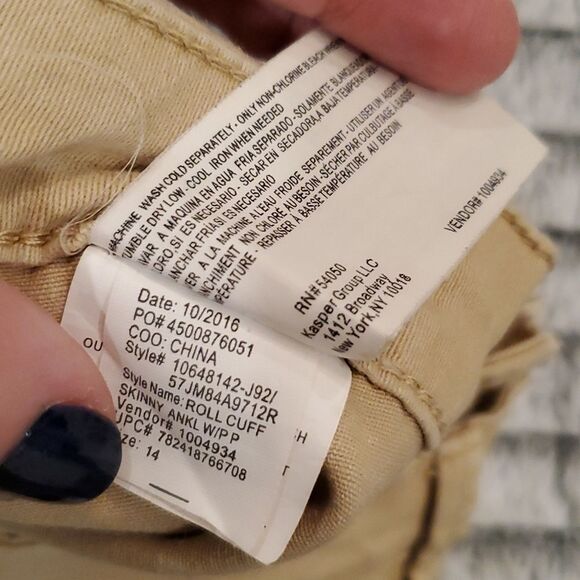 Tan Anne Klein skinny ankle jeans size 14 - Picture 5 of 10